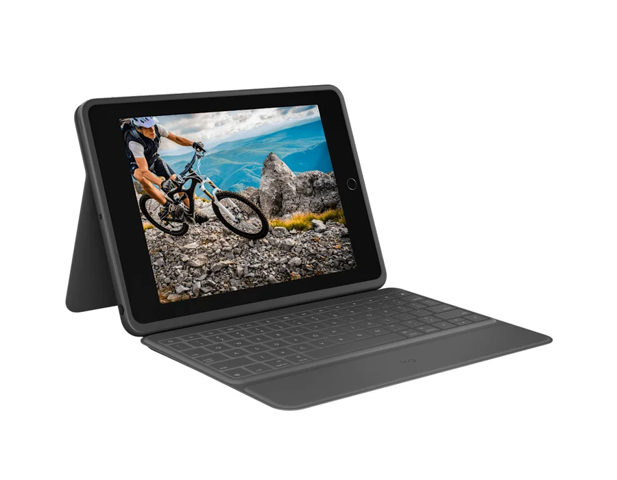 Logitech Rugged Folio for iPad - Graphite - English US (QWERTY)