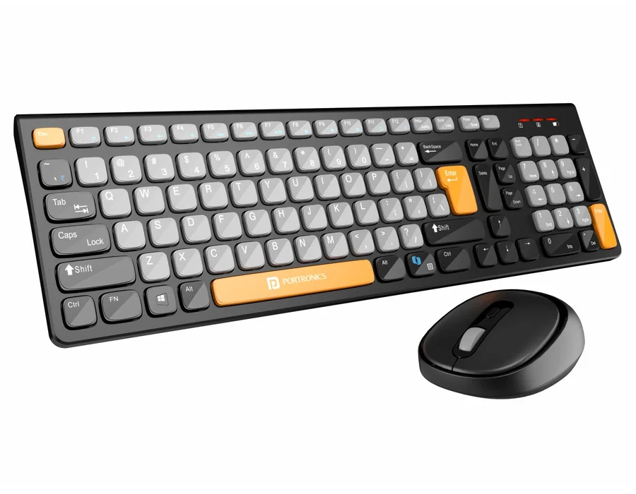 Portronics Key7 Combo — Grey +Orange