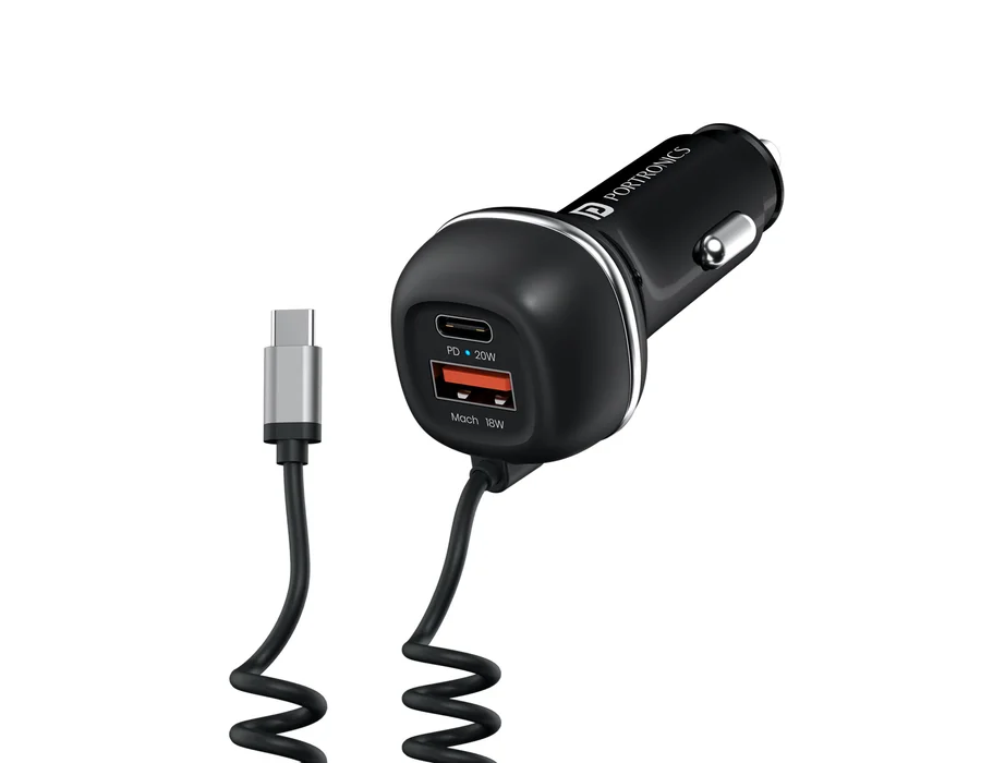 Portronics Car Power 1C — Black