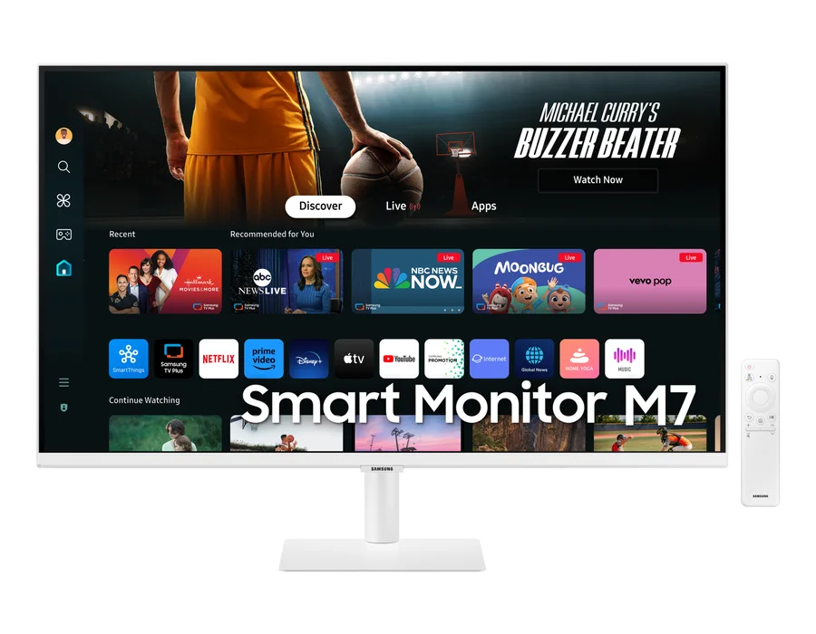 Samsung 80 cm (32) M7 UHD 4K Smart Monitor with Smart TV experience – White – LS32DM701UWXXL