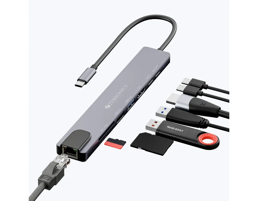 Zebronics CT81 - 8 in 1 Multiport Hub