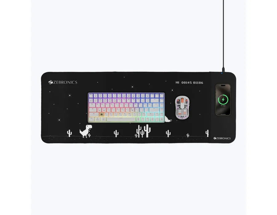 Zebronics Blaze C Mousepad with Wireless Charging, 80.5 x 30 x 0.6 cms