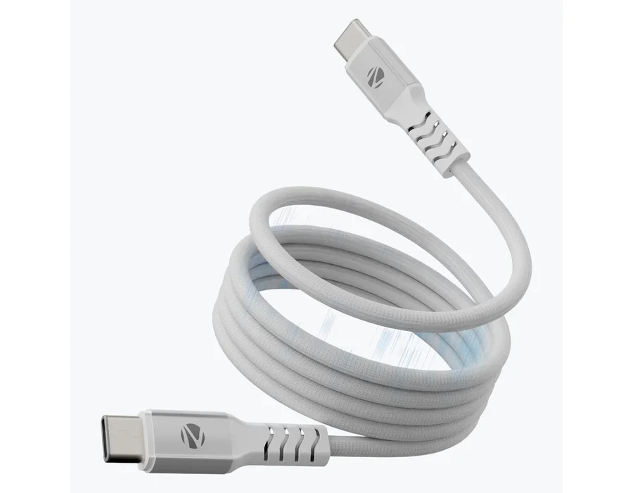 Zebronics WATTZ 60MCC1 Type C to Type C Braided Magnetic Cable — White