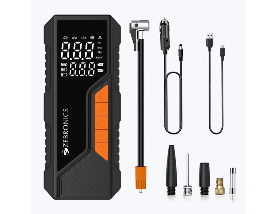 Zebronics 19TI6A Compact Tire Inflator for Cars, Bikes, Cycle tires & Sports Balls