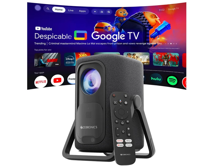 Zebronics PixaPlay 77G (Official Google TV Projector with 4K support)