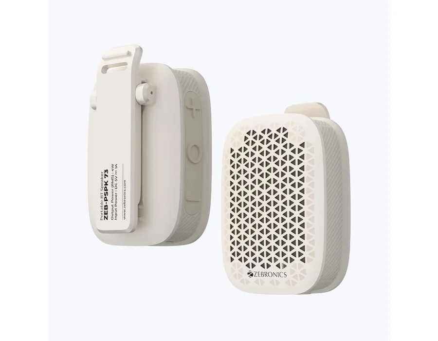 Zebronics Clipper Pro (4W) Wireless Portable Speaker — White + Blue