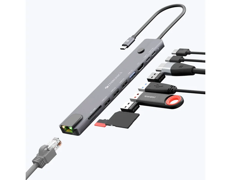 Zebronics CT101 Plus - 10-in-1 Type-C Multiport Hub