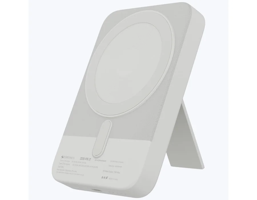 Zebronics EnergiSafe 10R5 10000mAh Power Bank — White + Blue
