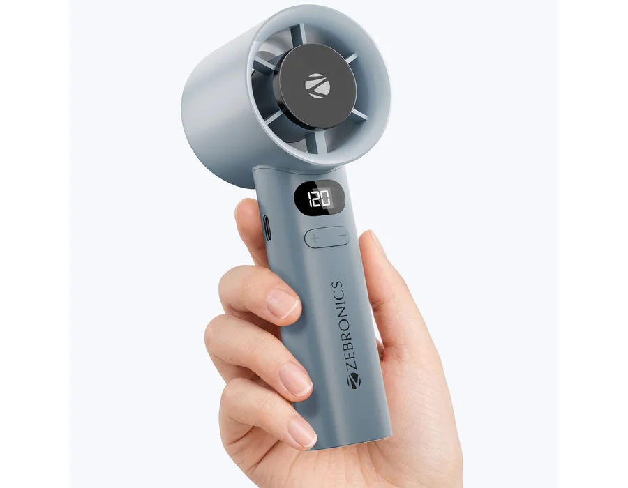 Zebronics Heat Buster 150 Portable Hand Fan — Grey